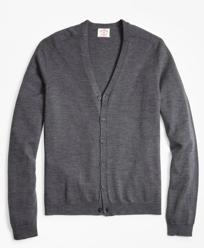 Brooks Brothers Sweaters Merino Wool VNeck Cardigan Charcoal 8211 Men