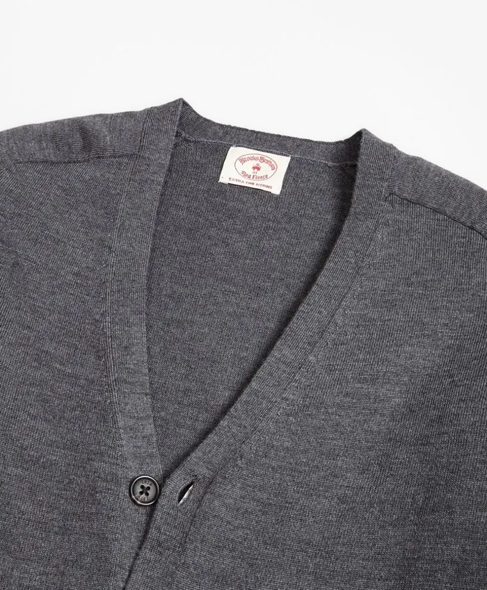 Brooks Brothers Sweaters Merino Wool VNeck Cardigan Charcoal 8211 Men Brooks Brothers Sweaters Merino Wool VNeck Cardigan Charcoal 8211 Men