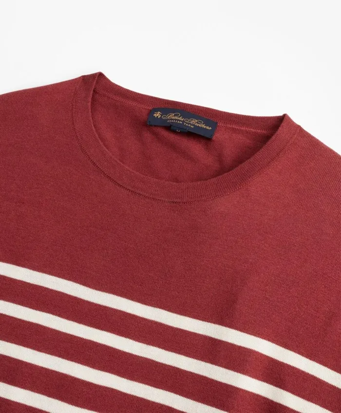Brooks Brothers Sweaters Silk And Cotton Stripe Crewneck Sweater Burgundy 8211 Men Brooks Brothers Sweaters Silk And Cotton Stripe Crewneck Sweater Burgundy 8211 Men