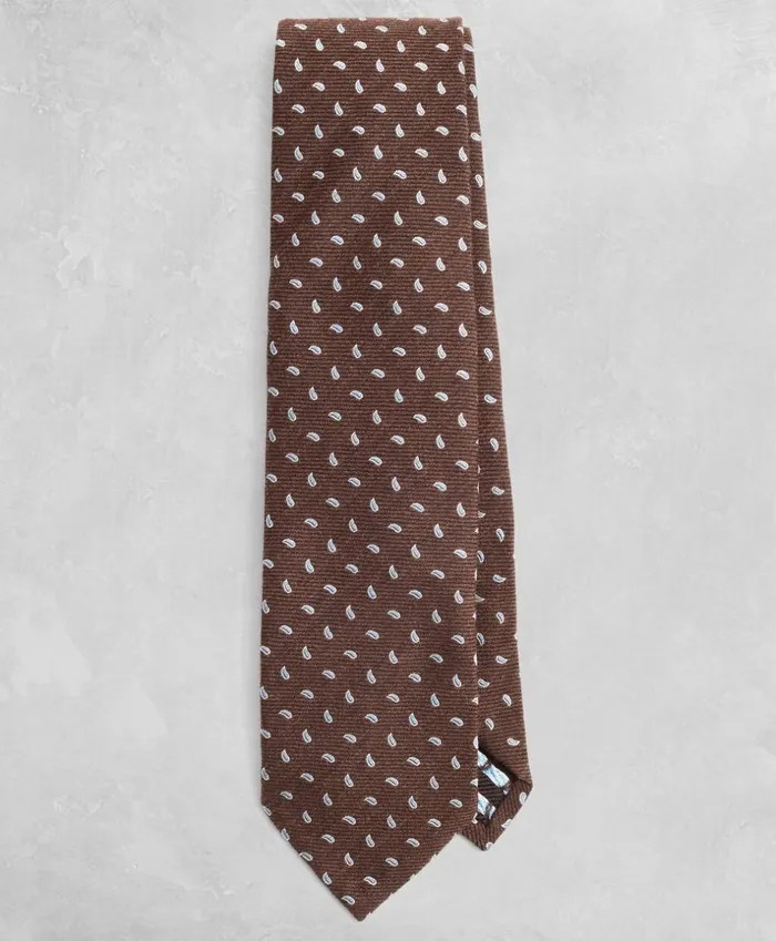 Brooks Brothers Ties Golden Fleece Pine SilkWool Twill Tie Brown 8211 Men