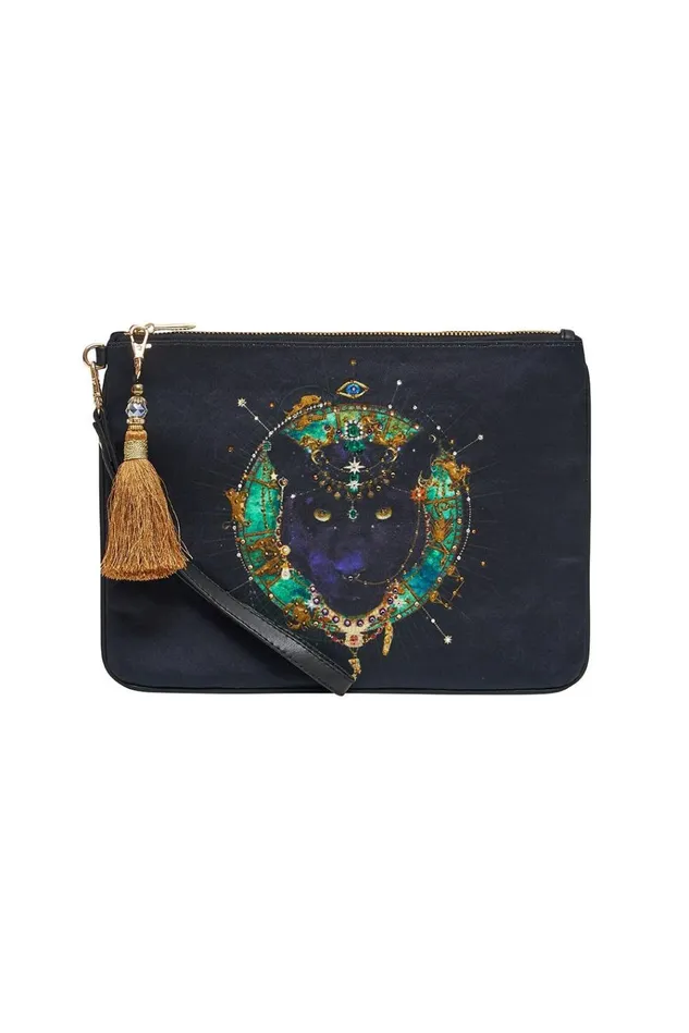 Camilla Clutch Bags Women Zip Top Clutch Solid Black