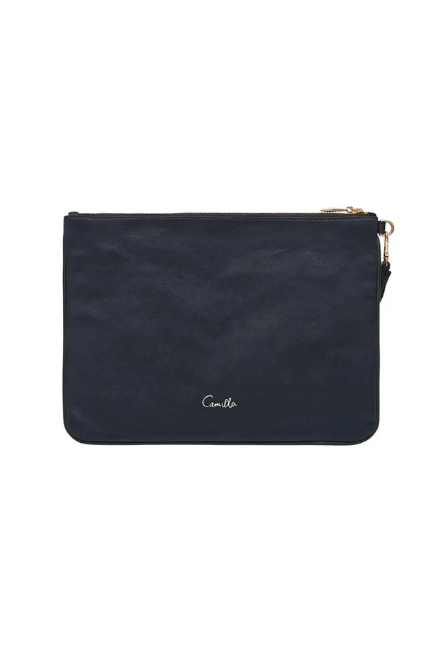 Camilla Clutch Bags Women Zip Top Clutch Solid Black