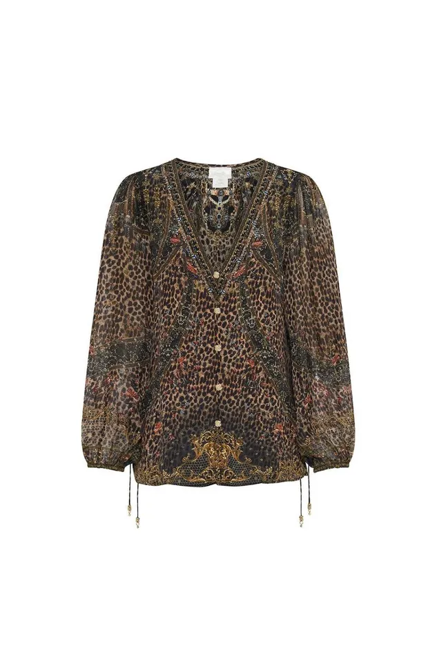 Camilla Extended Sizes Women Lace Up Side Blouse Abingdon Palace