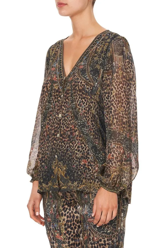 Camilla Extended Sizes Women Lace Up Side Blouse Abingdon Palace