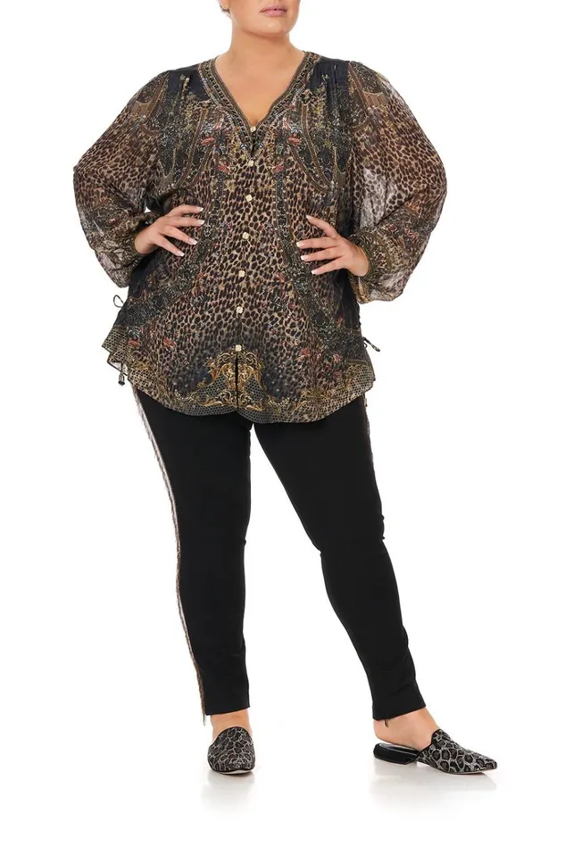 Camilla Extended Sizes Women Lace Up Side Blouse Abingdon Palace