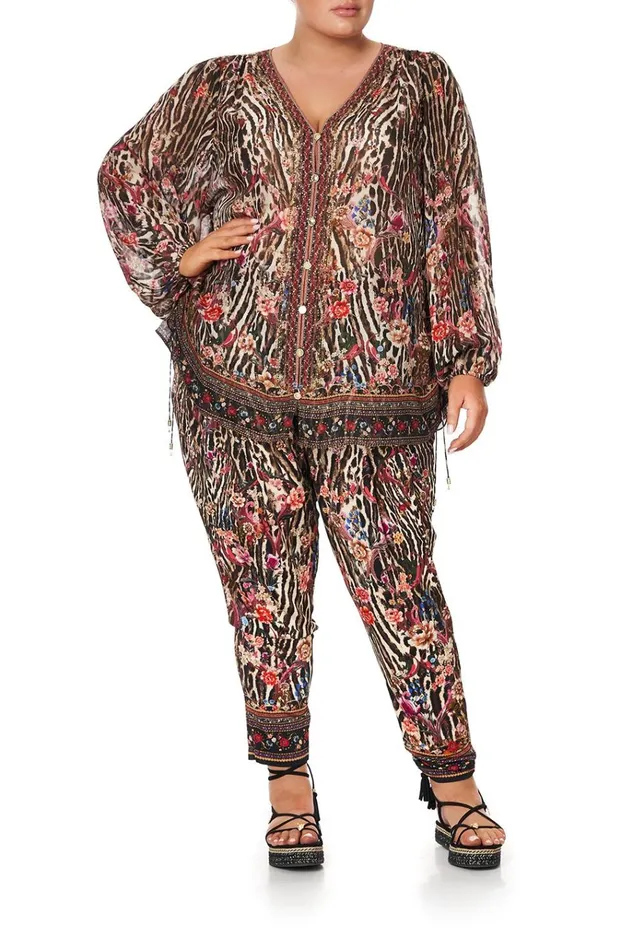 Camilla Extended Sizes Women Lace Up Side Blouse Liv A Little
