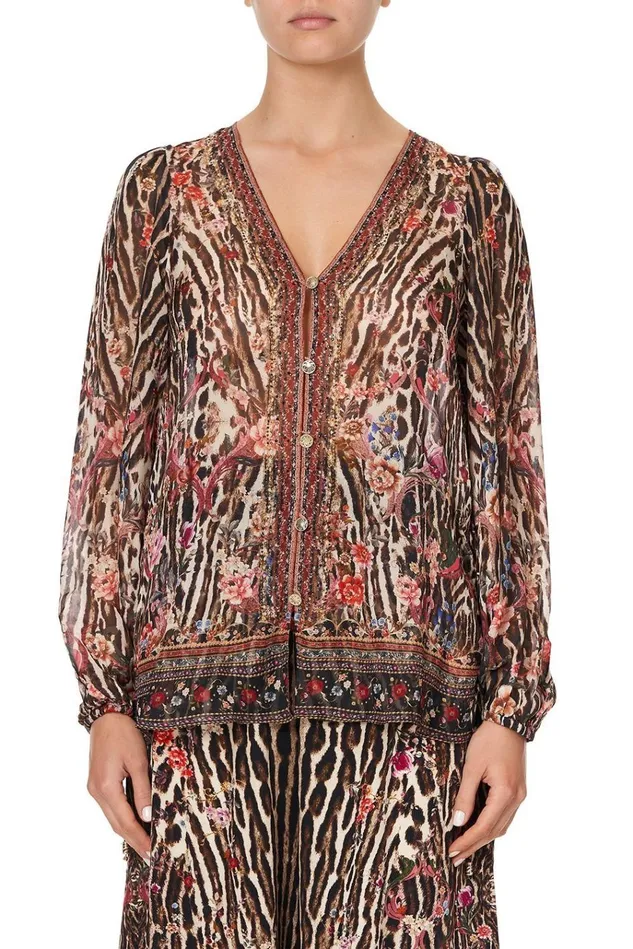 Camilla Extended Sizes Women Lace Up Side Blouse Liv A Little