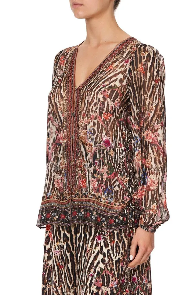 Camilla Extended Sizes Women Lace Up Side Blouse Liv A Little