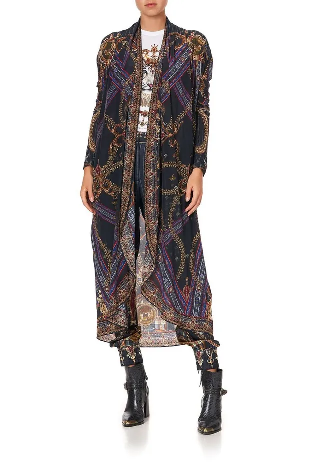 Camilla Extended Sizes Women Long Casual Jacket With Pockets Dining Hall Darling