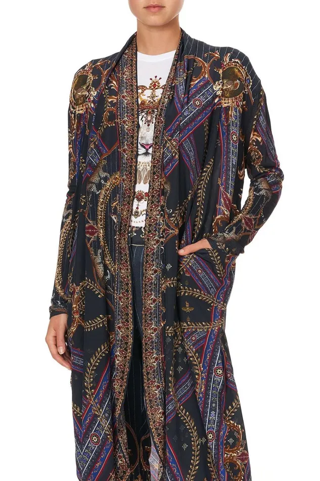 Camilla Extended Sizes Women Long Casual Jacket With Pockets Dining Hall Darling