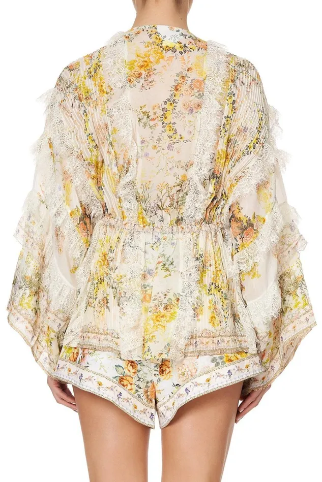 Camilla Kimonos Women Tie Front Lace Insert Layer In The Hills Of Tuscany