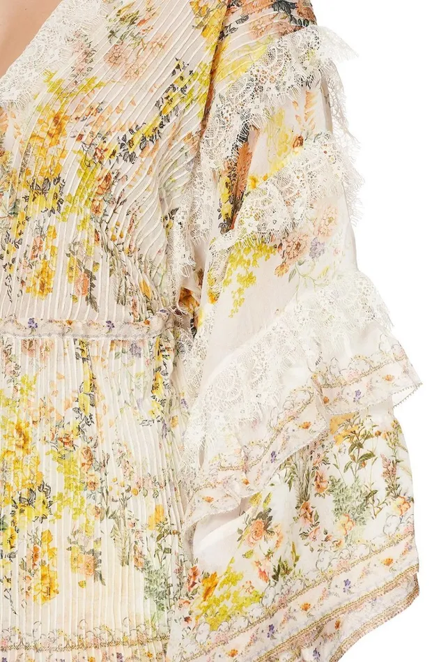 Camilla Kimonos Women Tie Front Lace Insert Layer In The Hills Of Tuscany