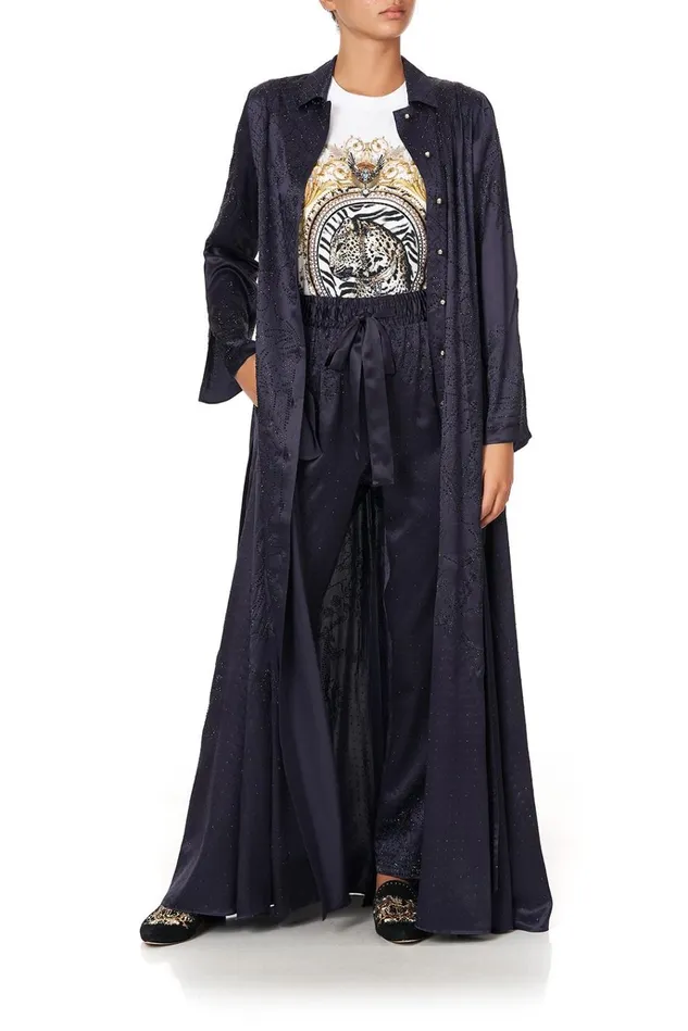 Camilla Modest Clothing Women Printed Trench Luxe Navy