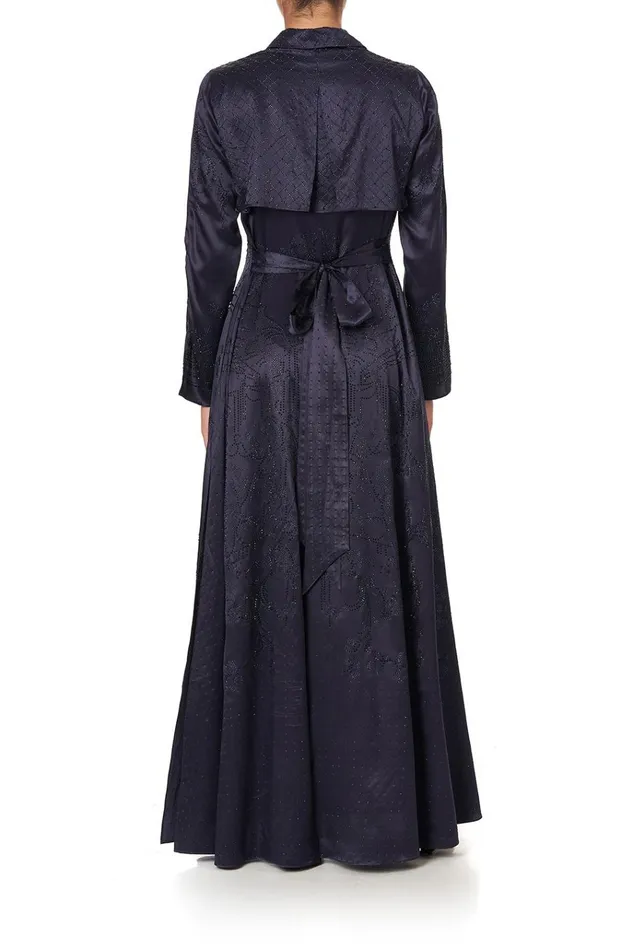 Camilla Modest Clothing Women Printed Trench Luxe Navy