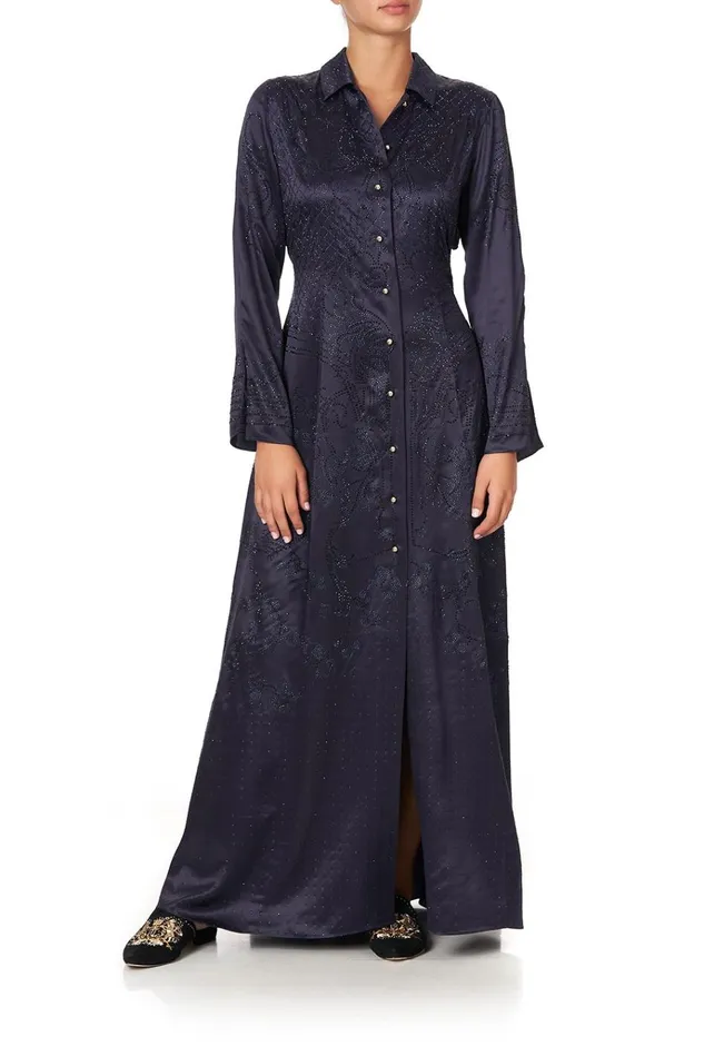 Camilla Modest Clothing Women Printed Trench Luxe Navy