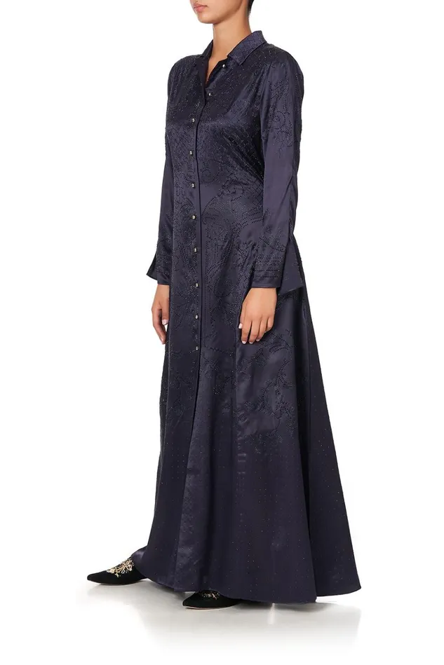 Camilla Modest Clothing Women Printed Trench Luxe Navy