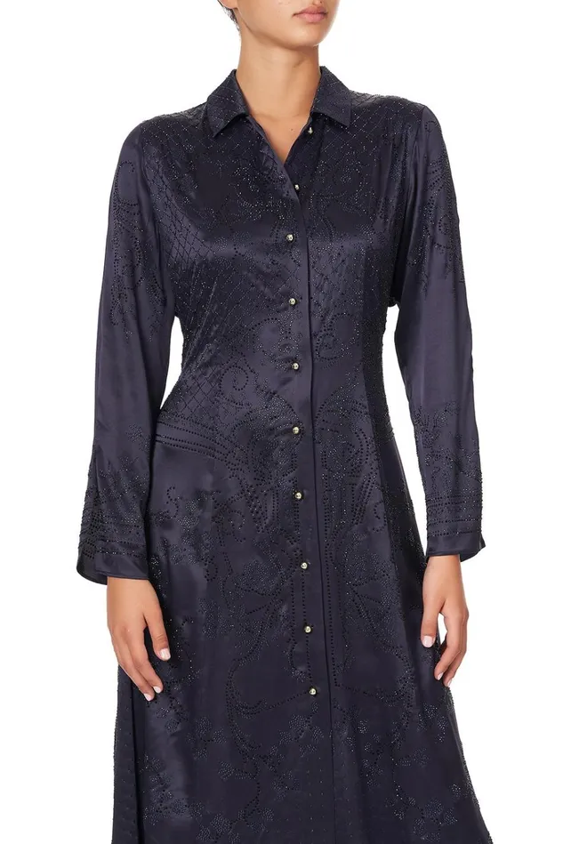 Camilla Modest Clothing Women Printed Trench Luxe Navy
