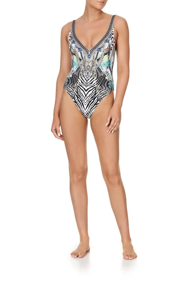 Camilla One Pieces Women Deep V Neck One Piece Think Kinks
