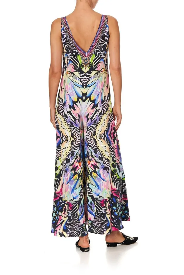 Camilla Playsuits and Jumpsuits Women V Neck Flared Jumpsuit Trance Temptation