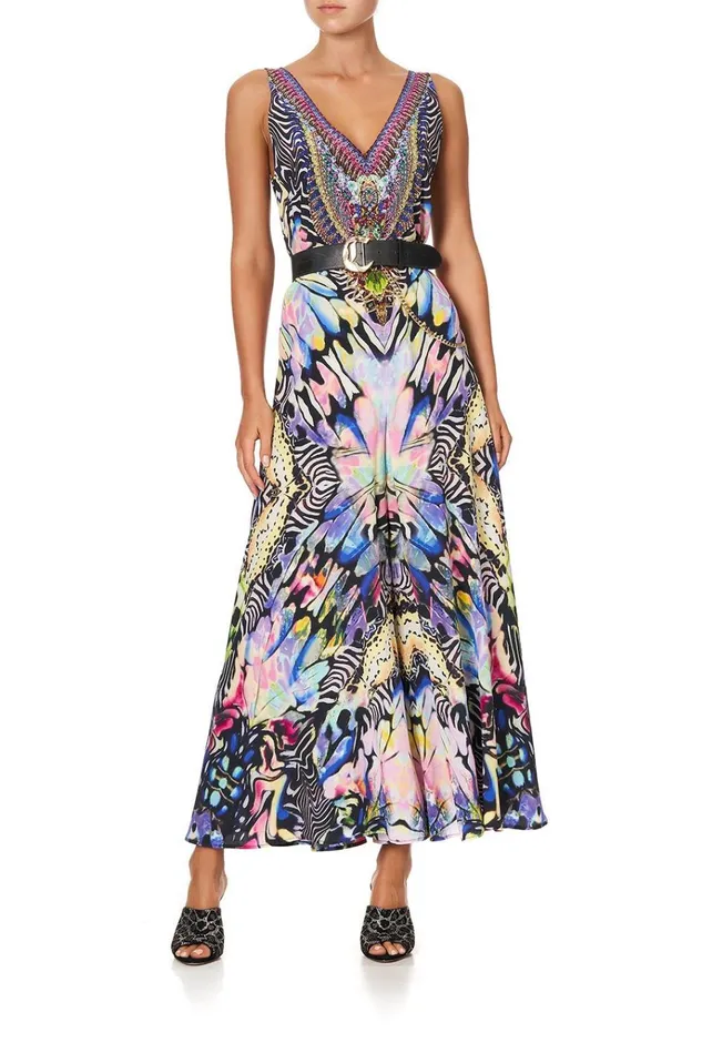 Camilla Playsuits and Jumpsuits Women V Neck Flared Jumpsuit Trance Temptation
