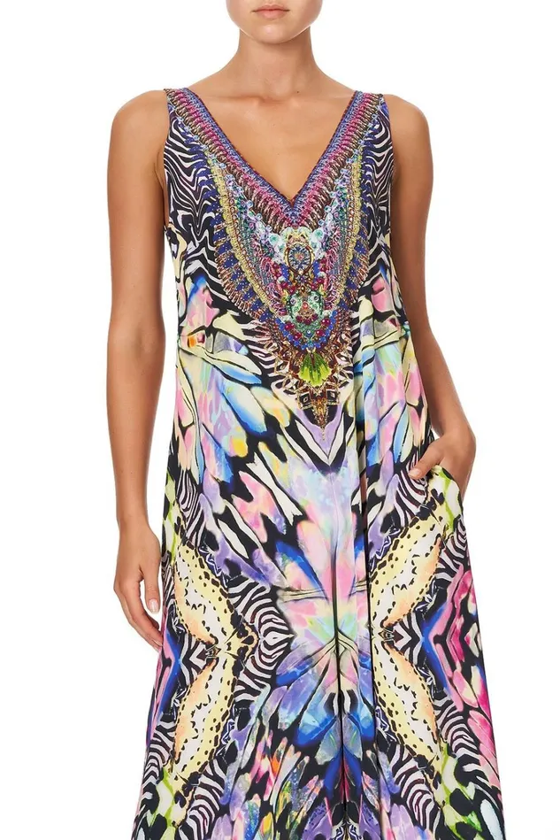 Camilla Playsuits and Jumpsuits Women V Neck Flared Jumpsuit Trance Temptation