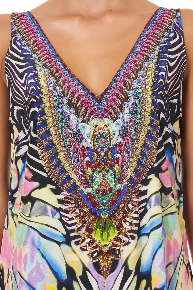 Camilla Playsuits and Jumpsuits Women V Neck Flared Jumpsuit Trance Temptation
