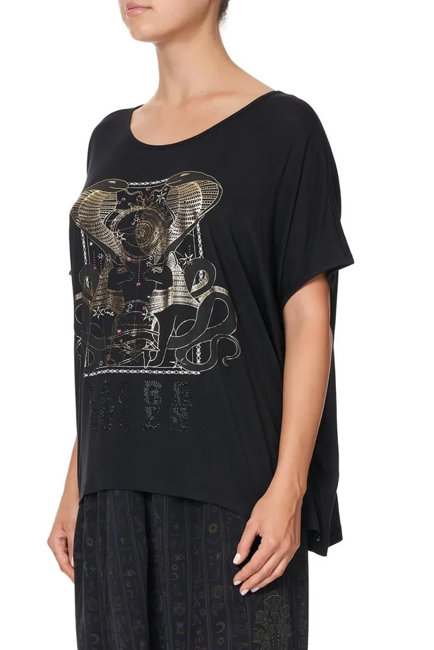 Camilla Tees Women Loose Fit Round Neck Tee Cobra King