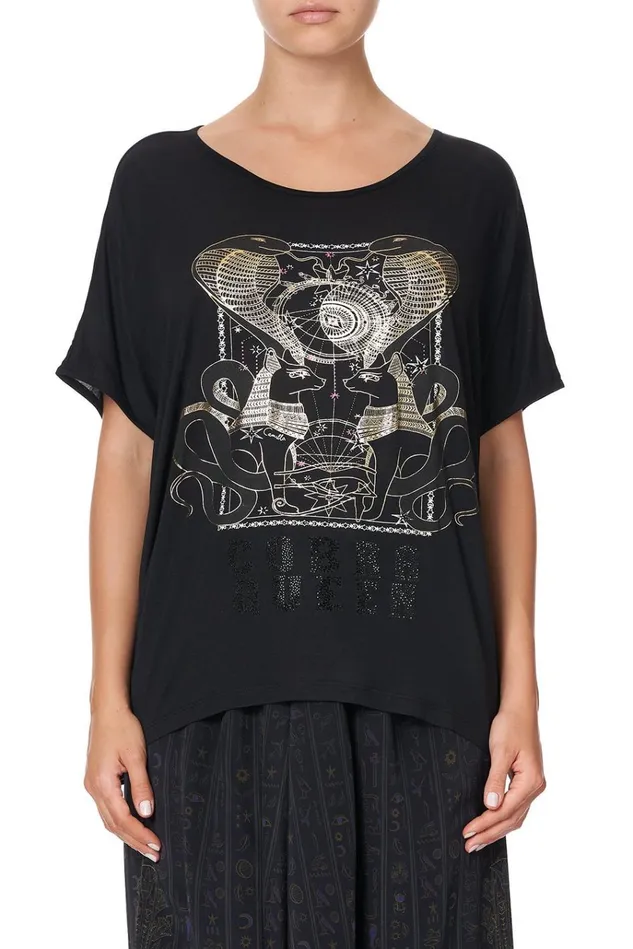 Camilla Tees Women Loose Fit Round Neck Tee Cobra King
