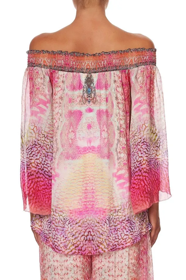 Camilla Tops Women Off Shoulder Shirred Blouse Serpentine Dreams