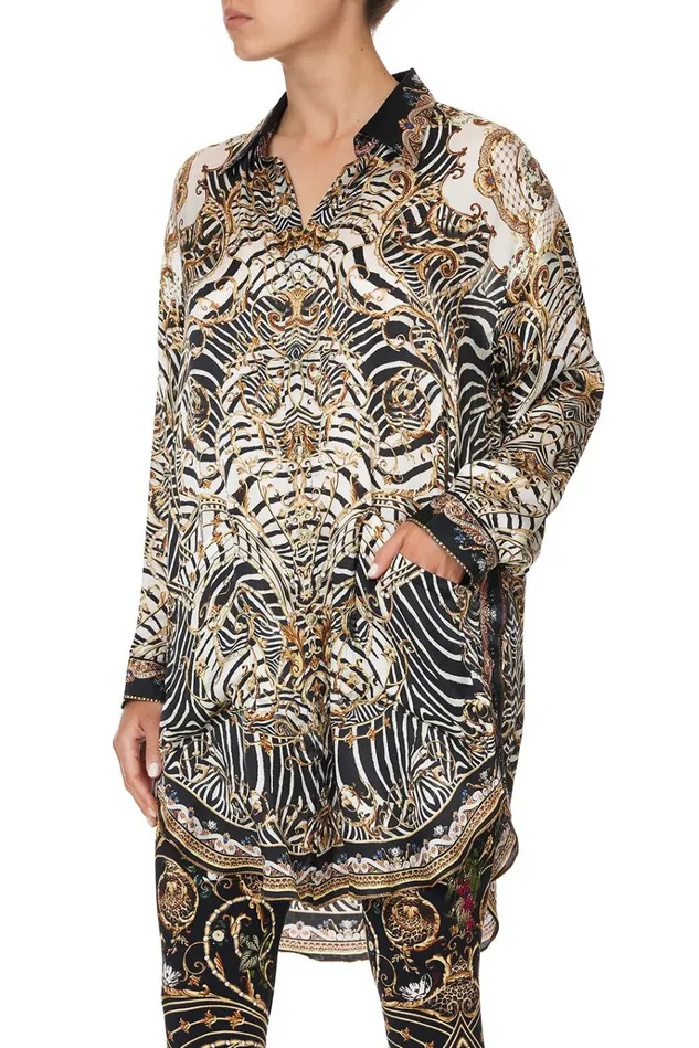 Camilla Tops Women Shirt Tunic With Pockets Night Waiting For Day