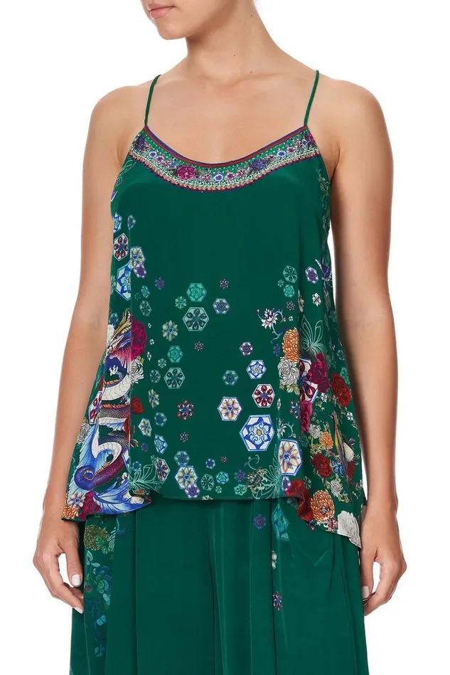 Camilla Tops Women T Back Shoestring Top Emerald039s Orbit