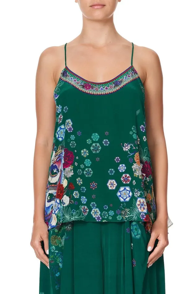 Camilla Tops Women T Back Shoestring Top Emerald039s Orbit