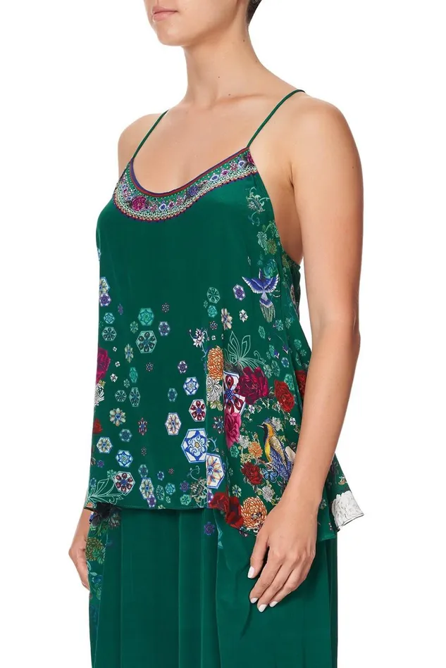 Camilla Tops Women T Back Shoestring Top Emerald039s Orbit