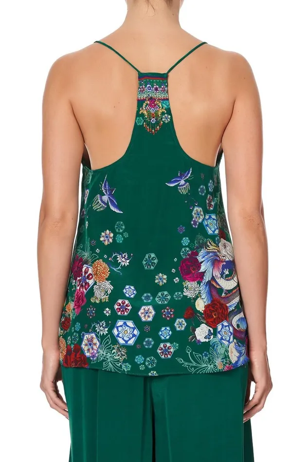 Camilla Tops Women T Back Shoestring Top Emerald039s Orbit
