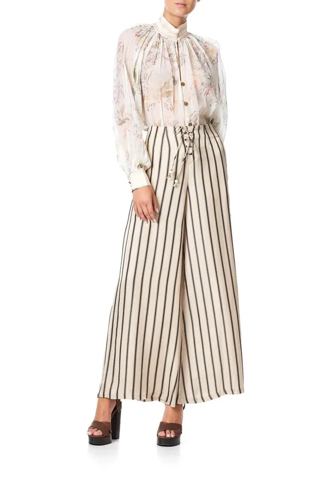 Camilla Trousers and Leggings Women Lace Up Front Flared Pant Memories Of Moree