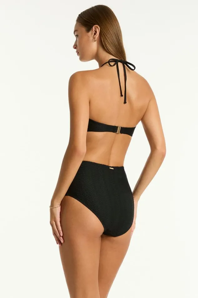 Caracus Panelled High Waist Pant Caracus Black Women Sea Level Bottoms