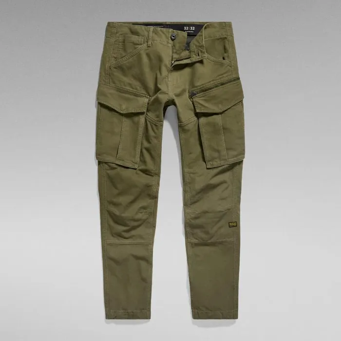 Cargos and Chinos Men GStar RAW Rovic Zip 3D Regular Tapered Pants Dark Olive