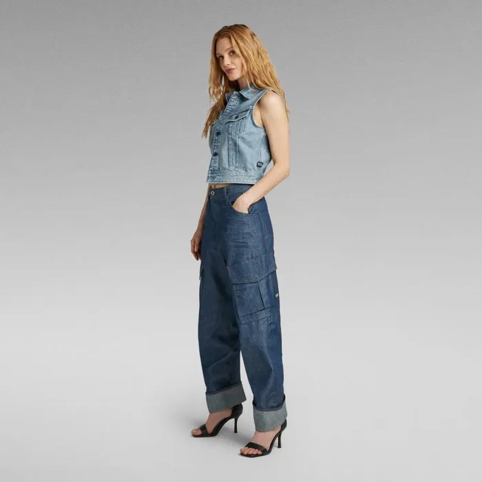 Cargos and Chinos Women GStar RAW Cargo 3D Boyfriend Pants Raw Denim