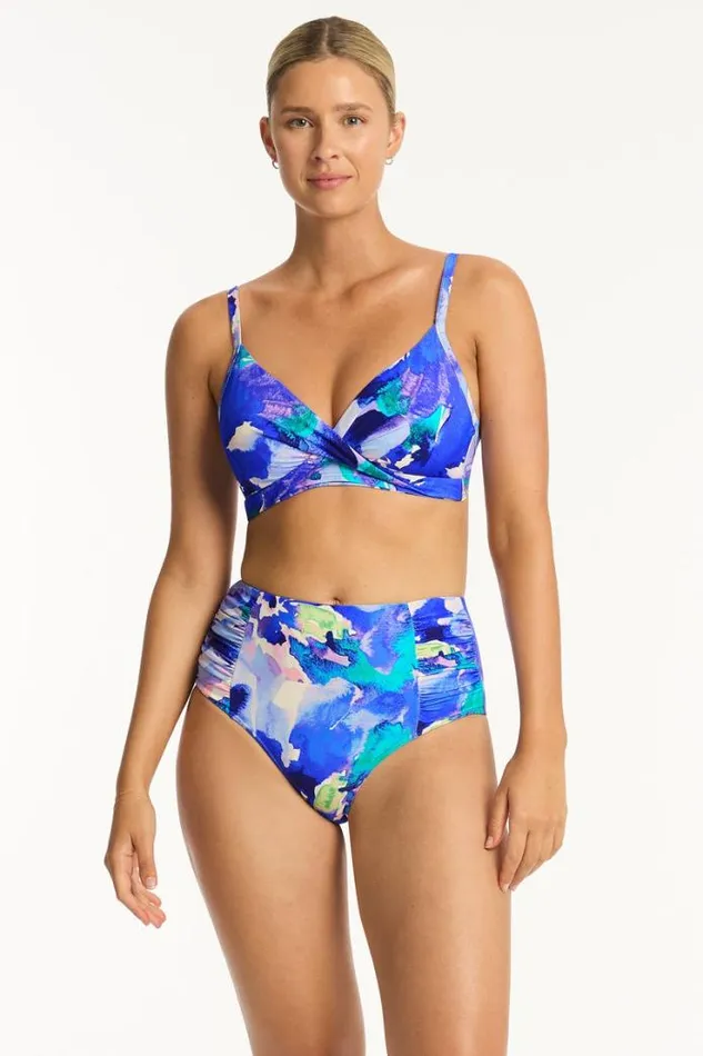 Cascade Twist Front DDE Bra Cascade Cobalt Women Sea Level Tops