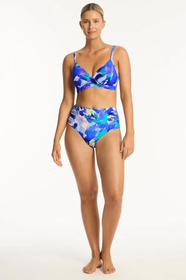 Cascade Twist Front DDE Bra Cascade Cobalt Women Sea Level Tops
