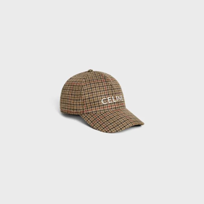 Celine Baseball Cap In Wool Camel Brick Men CELINE HATS AND SOFT ACCESSORIES