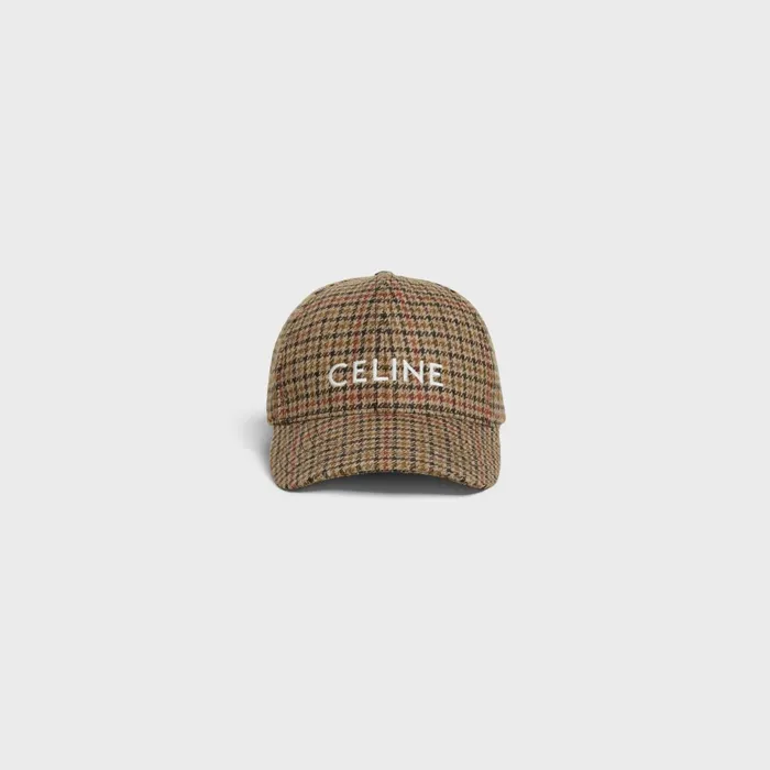 Celine Baseball Cap In Wool Camel Brick Men CELINE HATS AND SOFT ACCESSORIES