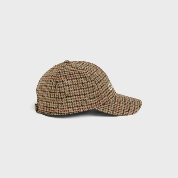 Celine Baseball Cap In Wool Camel Brick Men CELINE HATS AND SOFT ACCESSORIES