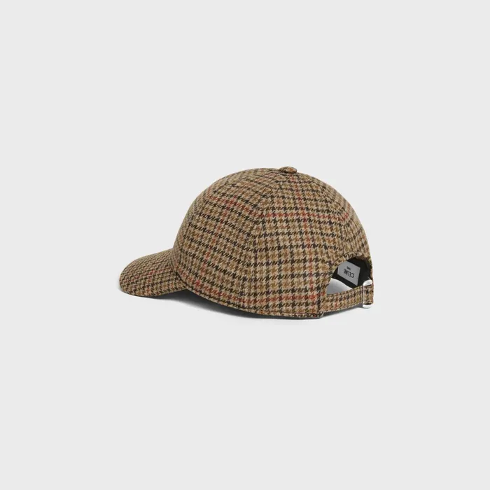 Celine Baseball Cap In Wool Camel Brick Men CELINE HATS AND SOFT ACCESSORIES