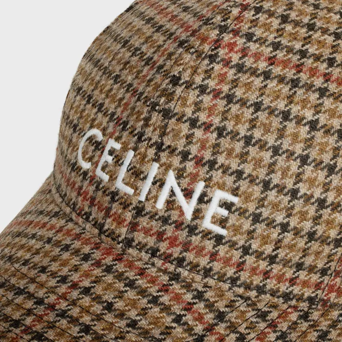 Celine Baseball Cap In Wool Camel Brick Men CELINE HATS AND SOFT ACCESSORIES