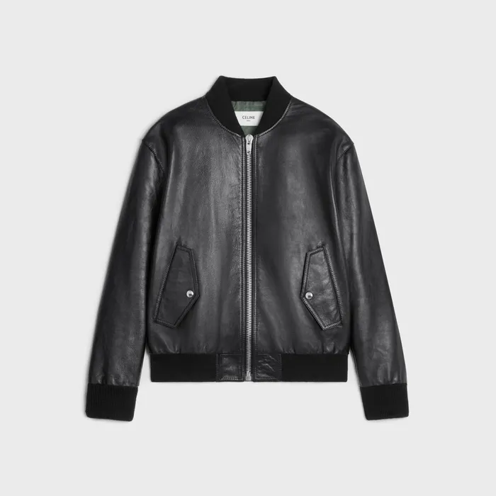 Celine Blouson Jacket In Soft Lambskin Black Men CELINE LEATHER
