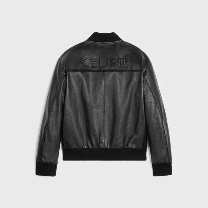 Celine Blouson Jacket In Soft Lambskin Black Men CELINE LEATHER
