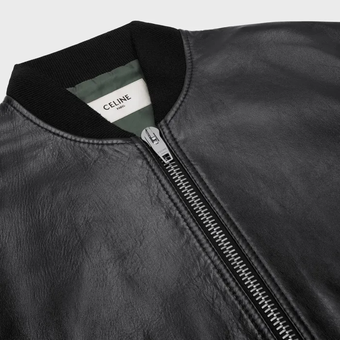 Celine Blouson Jacket In Soft Lambskin Black Men CELINE LEATHER