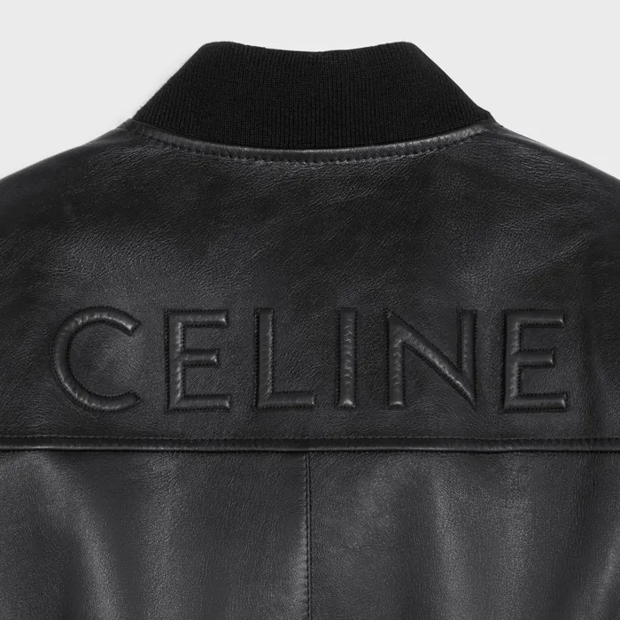 Celine Blouson Jacket In Soft Lambskin Black Men CELINE LEATHER