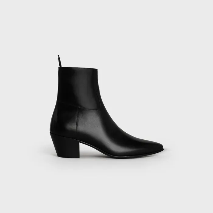 Celine Jacno Zipped Boot In Shiny Calfskin Black Men CELINE BOOTS